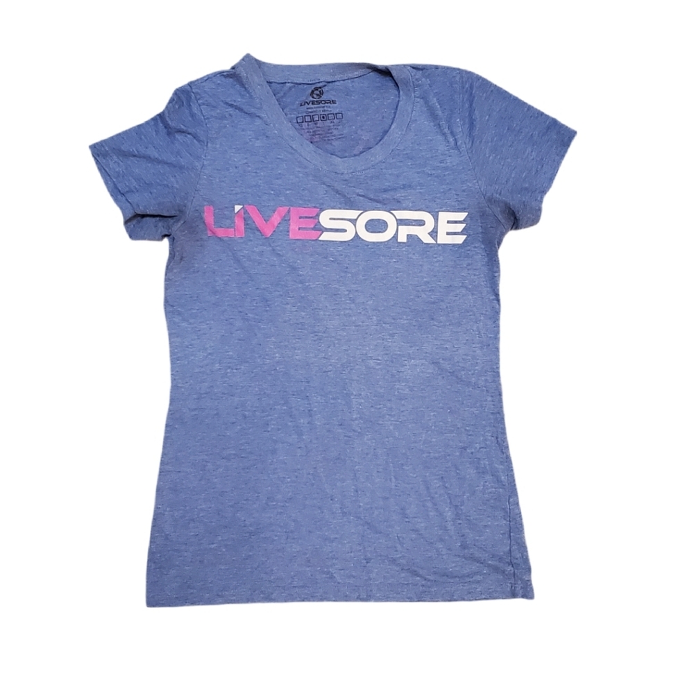 Livesore Women's Blue Don't Judge‎ Cheat Day Crossfit Athletic T-shirt Large